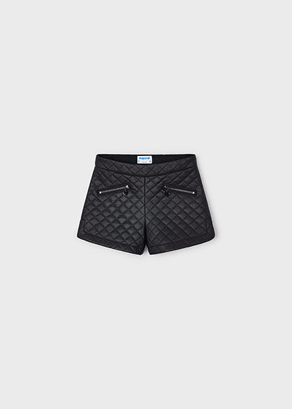 Girls Black Quilted Shorts by Mayoral