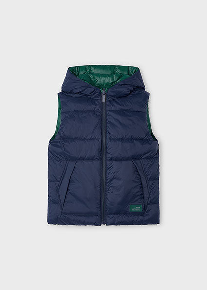 Boys Navy Green Reversible Gilet by Mayoral