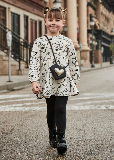 Girls Black Heart Dress by Mayoral