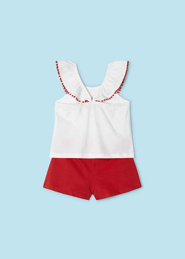 Girls Red Short Set by Mayoral