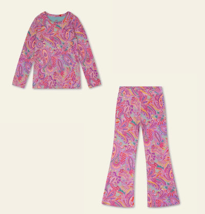 Lilac Paisley Flare Legging Set by Oilily