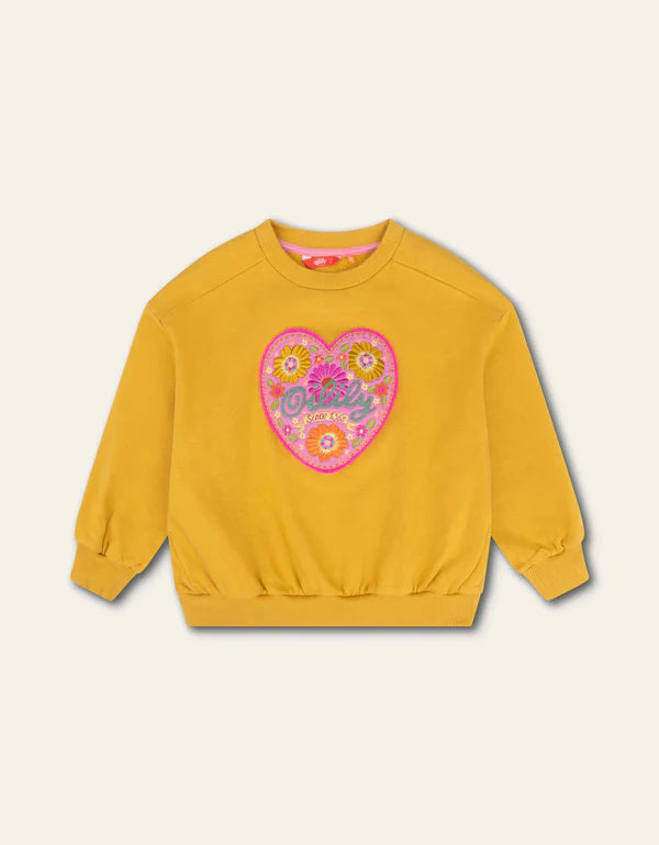 Hooray Mustard Yellow Embroidered Sweater by Oilily